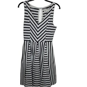 Anthropologie Saturday Sunday Black White Striped Sleeveless Dress Sz S